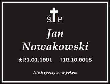 Tabliczka na grób, Tablica nagrobna