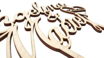 Свадебный топпер ИМЕНА + ДАТА деревенский деревянный