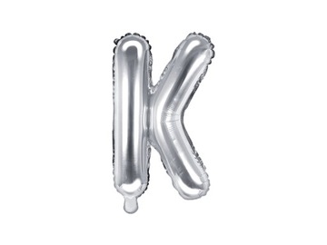 Balon Foliowy Literka K Litera Srebrna 35 cm