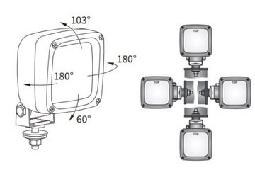 HALOGEN LAMPA ROBOCZA H3 70W 100x100x91 IP69K