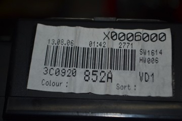 BUDÍKY PŘÍSTROJOVÁ DESKA VOLKSWAGEN OE 3C0920852A