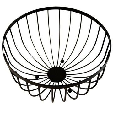 koszyk na owoce żywność METALOWY czarny OKRĄGŁY