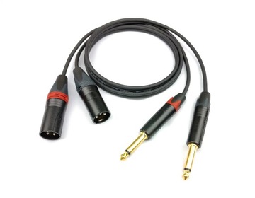 CORDIAL KABEL PRZEWÓD 2x XLR MĘSKI JACK NEUTRIK 1m