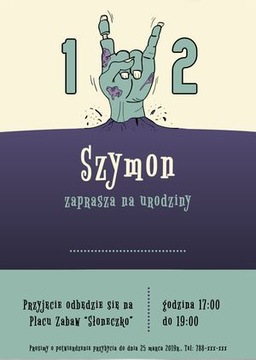 Zaproszenie urodzinowe dla chłopca monster