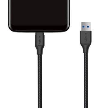 Кабель Aukey CB-AC2 BK USB-C USB-A — USB-C 5 Гбит/с, QC 3.0, 2 м