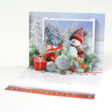 KARNET LAURKA KARTKA Boże Nardzenie PRZESTRZENNA