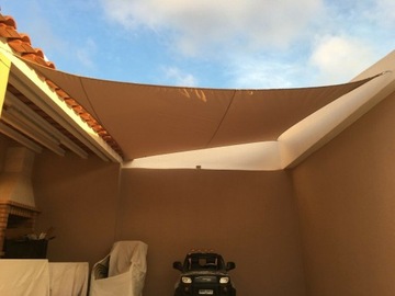 СОЛНЕЧНЫЙ ПАРУС, ВОДОНЕПРОНИЦАЕМЫЙ, САДОВАЯ ТЕРРАСНАЯ КРЫША, ПО РАЗМЕРУ НА ЗАКАЗ