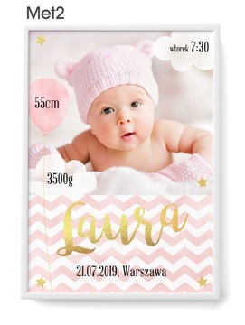 METRYCZKA ZE ZDJĘCIEM PREZENT CHRZEST RAMKA A4