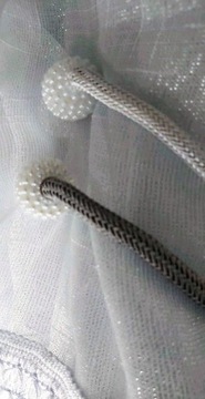 KLAMRA SPINKA NA MAGNES KURTYNA ZASŁONA BIAŁA PERŁOWA SPINKA SZNUR DO FIRAN