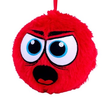 CZERWONA włochata PIŁKA FUZZY BALL 20 cm C5964