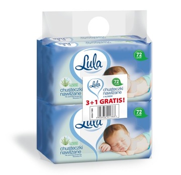 LULA CHUSTECZKI NAWILŻANE Z PANTENOLEM 4 szt X 72SZT