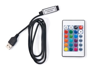 СВЕТОДИОДНАЯ ЛЕНТА RGB 5В С ПУЛЬТОМ USB 3M ПОДСВЕТКА ДЛЯ ТЕЛЕВИЗОРА 3M