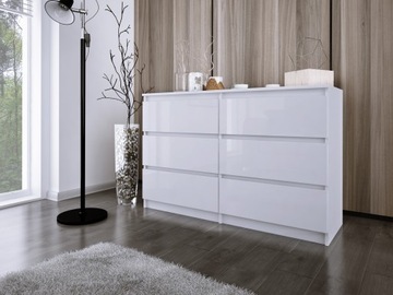 Komoda Biały Połysk 120cm ZUG 2/ 8 Kolorów Połysku
