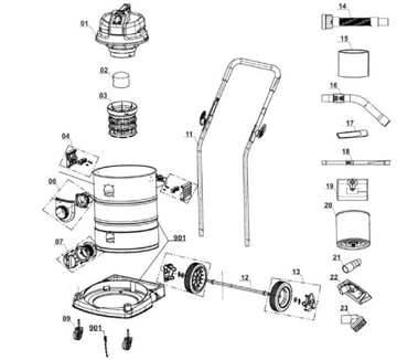 Переключатель пылесоса Einhell TE-VC 2230 RT-VC 1630