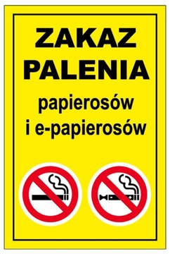 ZAKAZ PALENIA TABLICZKA 20x30 dibond E-PAPIEROS