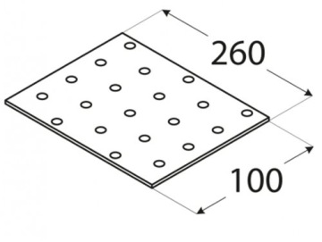 PP14 ПЛОСКИЙ СОЕДИНИТЕЛЬ ПЕРФОРИРОВАННАЯ ПЛАСТИНА OC 100x260