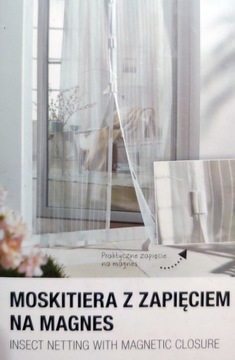 Moskitiera z zapięciem na magnes biała 100 x 210