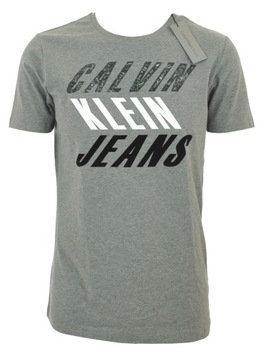 CALVIN KLEIN koszulka t-shirt szara napis M