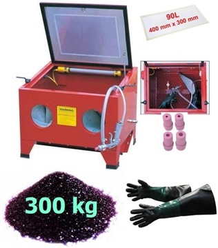 PIASKARKA KABINOWA 90L + ŚCIERNIWO 300 kg