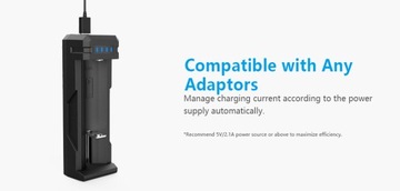 Ładowarka XTAR SC1 18650/21700 Li-ION USB prąd 2A