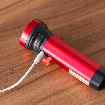 ФОНАРИК СВЕТОДИОДНЫЙ АККУМУЛЯТОРНЫЙ ЛАМПОЧКА, ЗАРЯЖАЕМАЯ ПО ​​USB COB