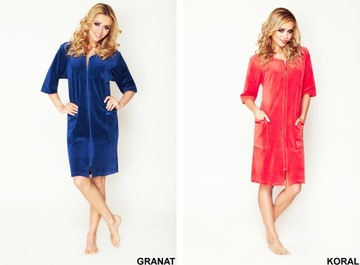 КРАСИВЫЙ ВЕЛЮРОВЫЙ ХАЛАТ WANMAR СЛИВОВЫЙ 3XL