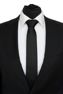 ГАЛСТУК МУЖСКОЙ УЗКИЙ, ЧЕРНЫЙ, ТЕКСТУРА МАТЕРИАЛА
