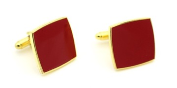 Элегантные запонки для рубашки бордового цвета в сапфировом футляре