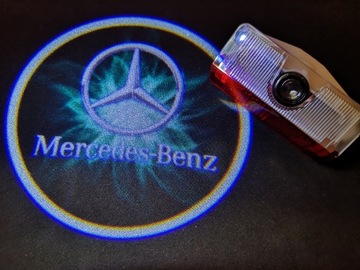 MERCEDES LED projector A B GLK z logo green 04-15