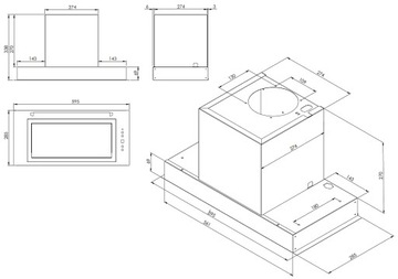 Nortberg MICRA INOX вытяжка под шкаф, серебристый, 90 см
