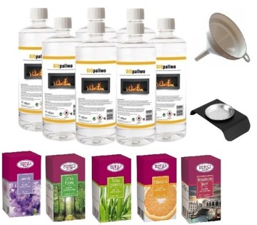 ZESTAW 7L BIOPALIWO bioetanol + pojemnik 5 olejków do aromaterapii