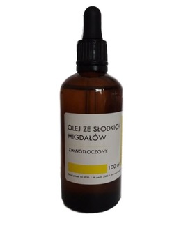 OLEJ ZE SŁODKICH MIGDAŁÓW 100ml zimnotłocz pipeta
