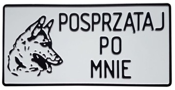 TABLICZKA ALUMINIOWA POSPRZĄTAJ PO MNIE - 4 KOLORY