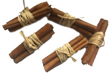 CYNAMON W LASKACH 5cm OZDOBNY WIĄZANY BOMBKI LASKI 3szt