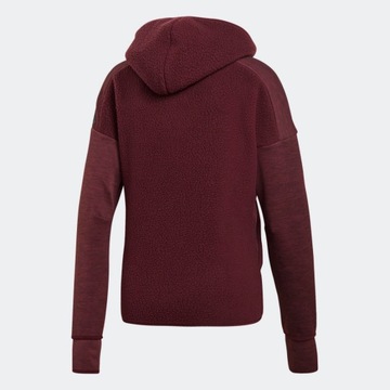 ADIDAS Z.N.E HEATER BURGUNDY SHERPA WINTER HOODIE