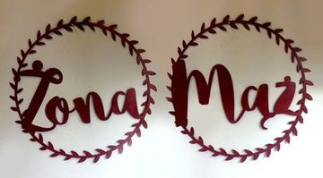 ОБОДКА КРУГ муж жена 2 шт дерево УЗОРЫ 2x60см