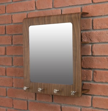 LUSTRO do salonu PROSTOKĄTNE brązowe 50x45cm