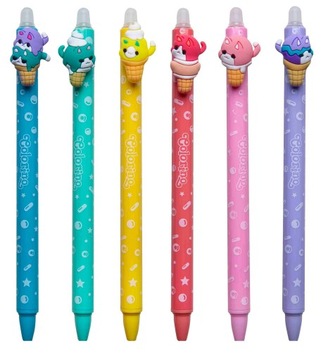 6 sztuk Długopis ścieralny lody ICE CREAM ZESTAW Colorino