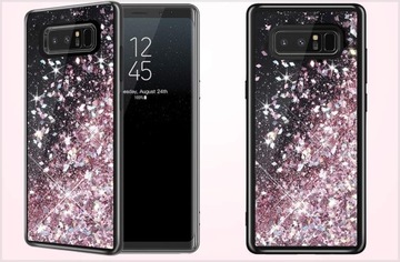 ЧЕХОЛ С БЛЕСКАМИ ДЛЯ SAMSUNG ПРИМЕЧАНИЕ 8 ЖИДКИЙ ЧЕХОЛ+СТЕКЛО
