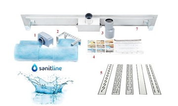 SANITLINE Линейный слив 70см Комплект + схемы PL