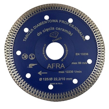 TARCZA DIAMENTOWA AFRA DIAMES 125 MM CIĘCIE GRESU