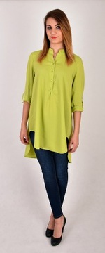 СВОБОДНАЯ ДЛИННАЯ АСИММЕТРИЧНАЯ РУБАШКА пастель S - 46