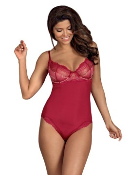 ROSALYNE Открытое красное боди Obsessive S/M