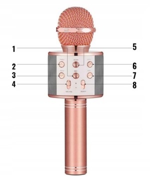 КАРАОКЕ-МИКРОФОН WS858 с Bluetooth-динамиком розовый