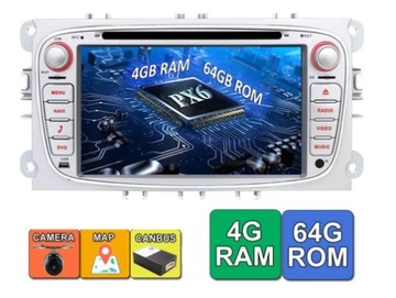 Радио Android 12 DVD 4/64 GPS FORD Mondeo Focus