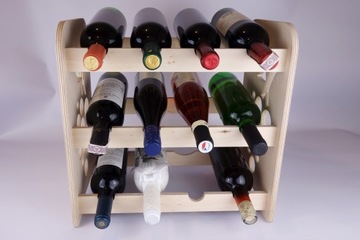 Деревянная винная полка, полка на 12 бутылок.