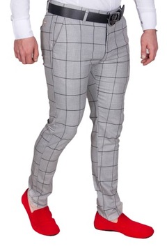 Брюки-чиносы мужские в клетку, серые DJ-3, размер 32