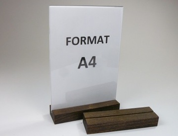 Подставка из оргстекла для листовки-меню, формат А4Т, вертикальная.