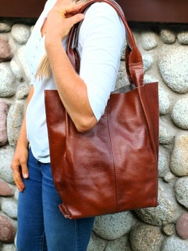 Кожаная сумка SHOPPER NATURAL LEATHER сумка