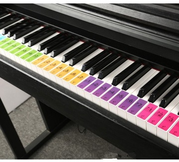 Naklejki nuty na klawisze keyboard pianino kolor